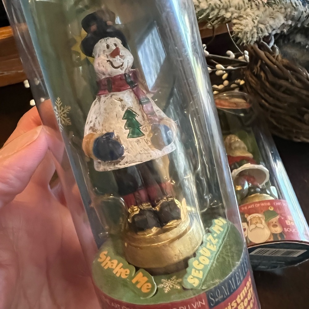 Wine bottle toppers. Snowman Santa Old Country/folk look. NIB. NWT - Picture 3 of 6